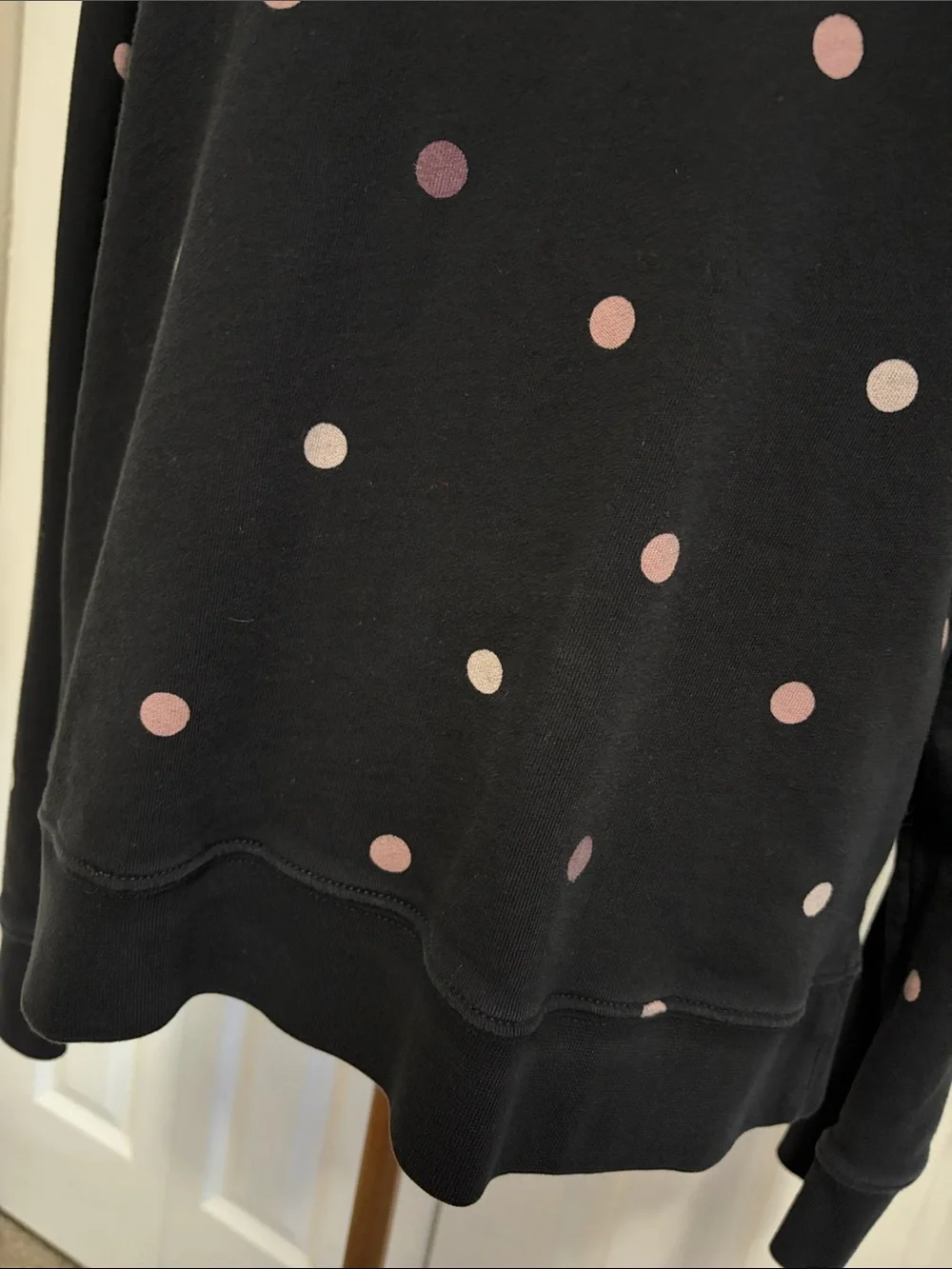 Kate Spade Broome Street Bakery Dot Logo Black Sweatshirt Size Medium